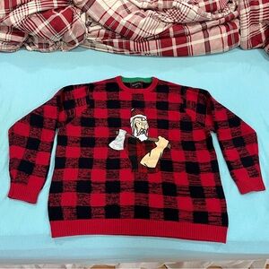 Lumberjack Santa Ugly Christmas Sweater - Blizzard Bay - Men's XXL